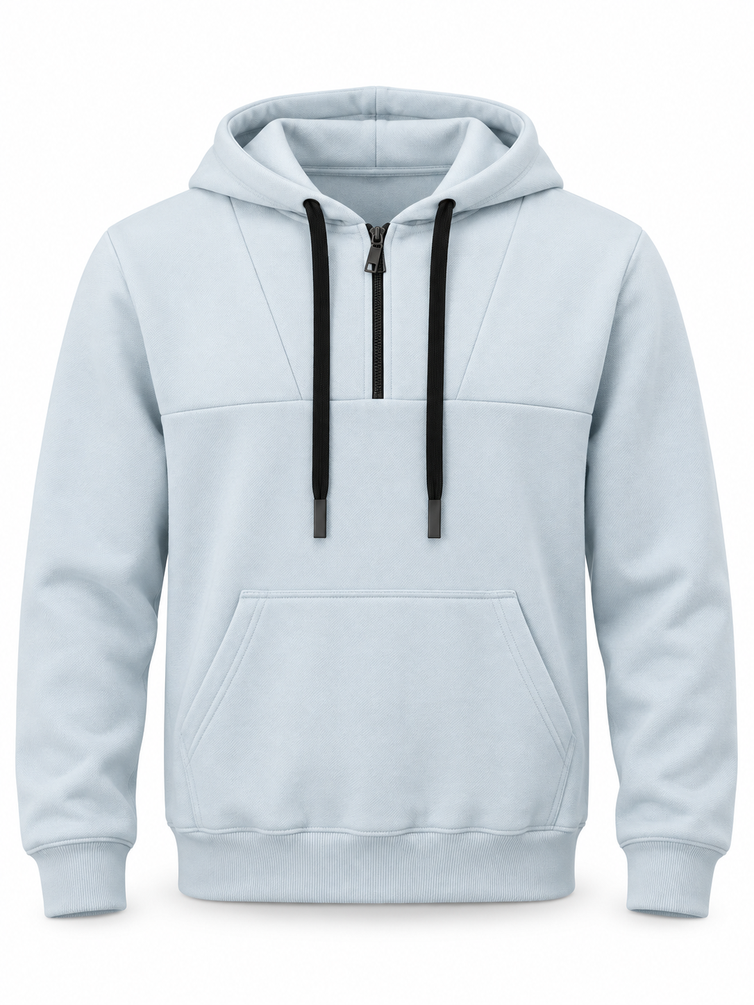 Half Zip Hoodie - Sky Blue