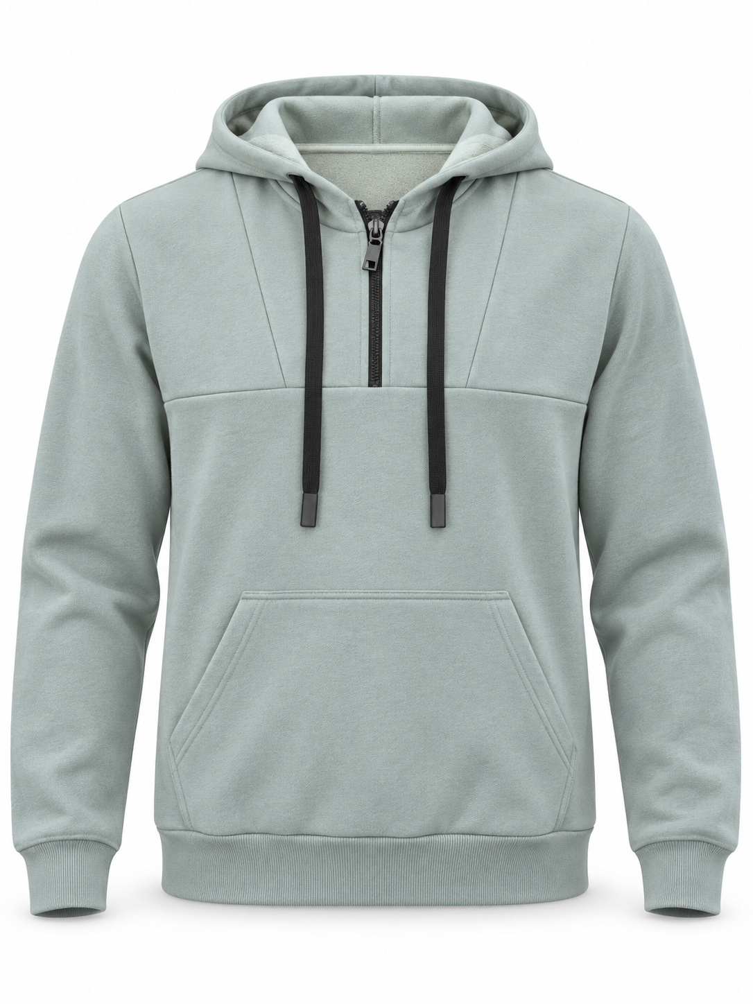 Half Zip Hoodie - Sage