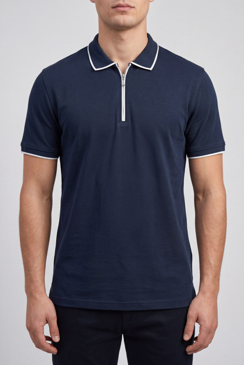 Prestige Zip Polo - Navy