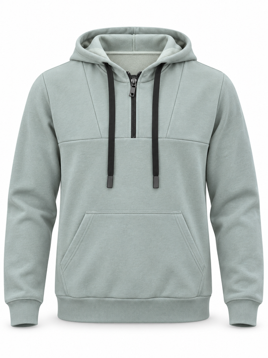 Half Zip Hoodie - Sage