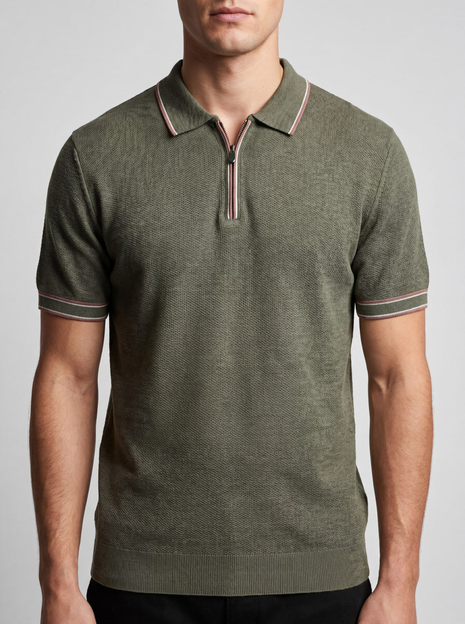 Monaco Zip Polo - Olive
